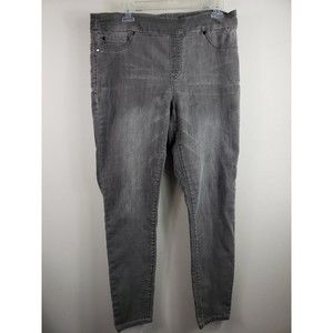 Women’s Unbranded Gray Pullon Stretch Pants sz 12 cotton blend